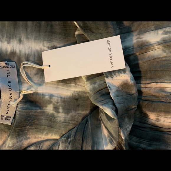 Viviana Uchitel Silk aquarelle Midi Dress Sz 1 NWT - Picture 6 of 7